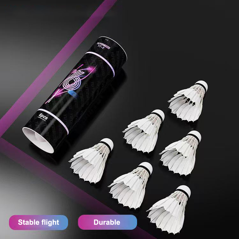 Badminton Tournament - 3/6Pcs Badminton Balls Shuttlecock White Goose
